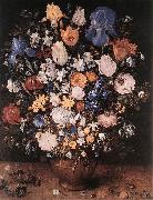 BRUEGHEL, Jan the Elder Bouquet in a Clay Vase f USA oil painting reproduction